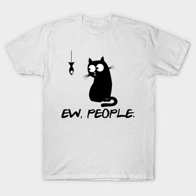 Ew People cats black face mask T-Shirt by boltongayratbek